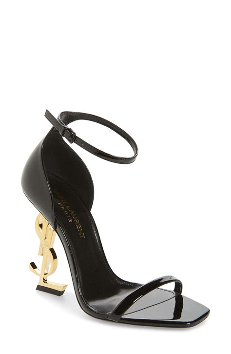 ysl heels black and silver.